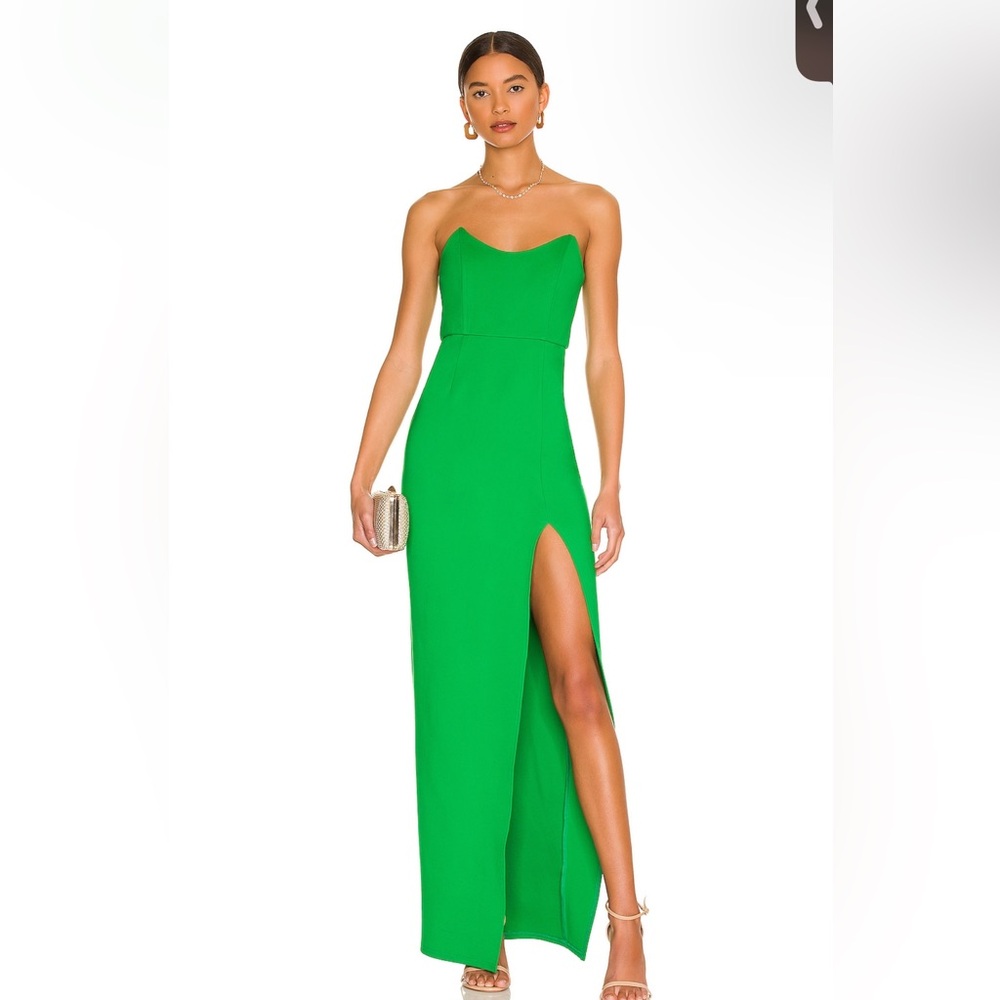 Superdown Ryleigh Strapless Maxi Dress in Green